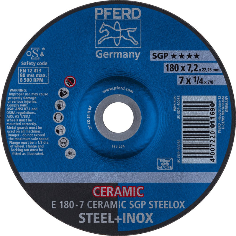 PFERD Navrondeller E 180-7 CERAMIC SGP STEELOX