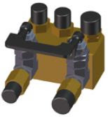 Manifold 2x3 with cut-off valve (metric)