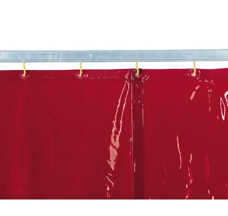 Welding Curtain, Red, DIN EN ISO 25980 - H 3,000 x W 1,300 mm, 2.30 kg, thickness = 0,4 mm