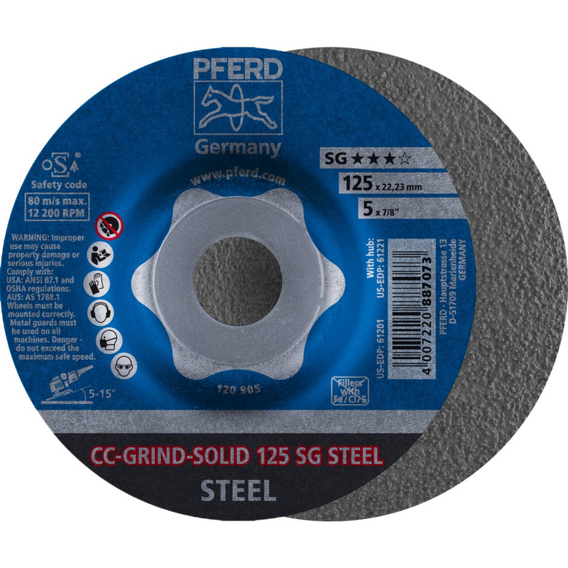 PFERD CC-GRIND-sliprondell CC-GRIND-SOLID 125 SG STEEL