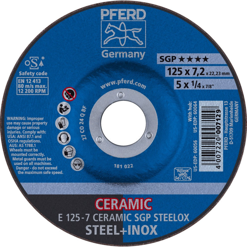 PFERD Navrondeller E 125-7 CERAMIC SGP STEELOX