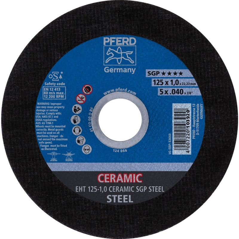 PFERD Kapskivor EHT 125-1,0 CERAMIC SGP STEEL