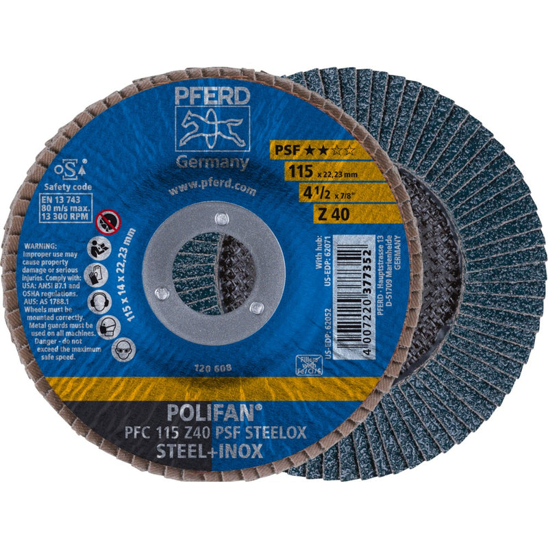 PFERD POLIFAN-lamellrondell PFC 115 Z 40 PSF STEELOX